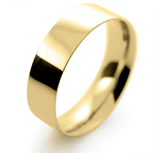 Flat Court Light -  6mm (FCSL6Y) Yellow Gold Wedding Ring